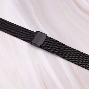 Black Plated Stainless Steel Mesh Watch Strap Quick Release 14mm 16mm 18mm 22mm